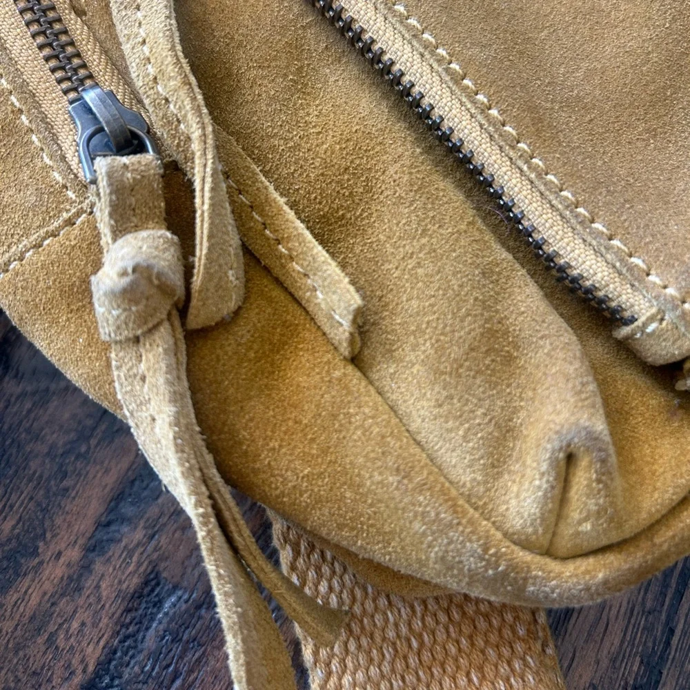 Free People Leather Hudson Suede Sling Bag Apple Green - Picture 12 of 14